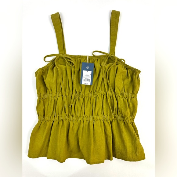 Universal Threads Olive Green Tiered Elastic Layers Peplum Cotton Tank T… - Picture 3 of 8